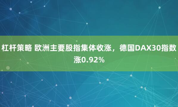 杠杆策略 欧洲主要股指集体收涨，德国DAX30指数涨0.92%
